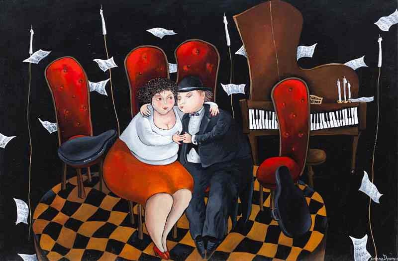 ARTISTS ART PRINT on Canvas original musical artwork - 20x30" Orchestra Romantique - Home Decor, Office Artwork, Wall Pictures