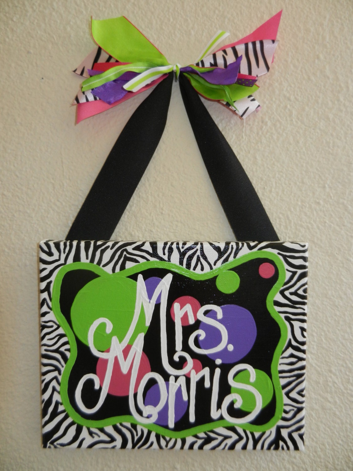 Zebra Striped Classroom Sign