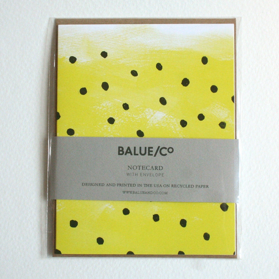 Tiny Dots & Yellow Notecard