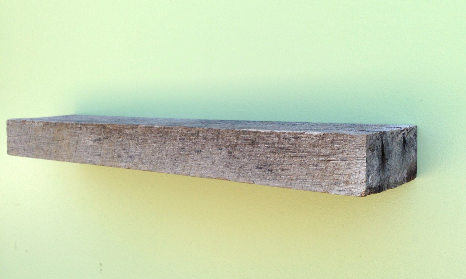 Reclaimed Rustic Barn Wood Floating Wall Shelf 22 1/8" wide 4 1/8" deep  2" tall