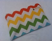 Small Rainbow Chevron Mama Cloth Make Up Wet Bag