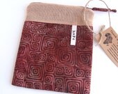 Zipper Pouch Batik Red Dirt Travel Pencil Cosmetic Bag African Congo Adoption Fundraiser