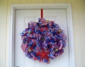 FOURTH OF JULY deco mesh wreath