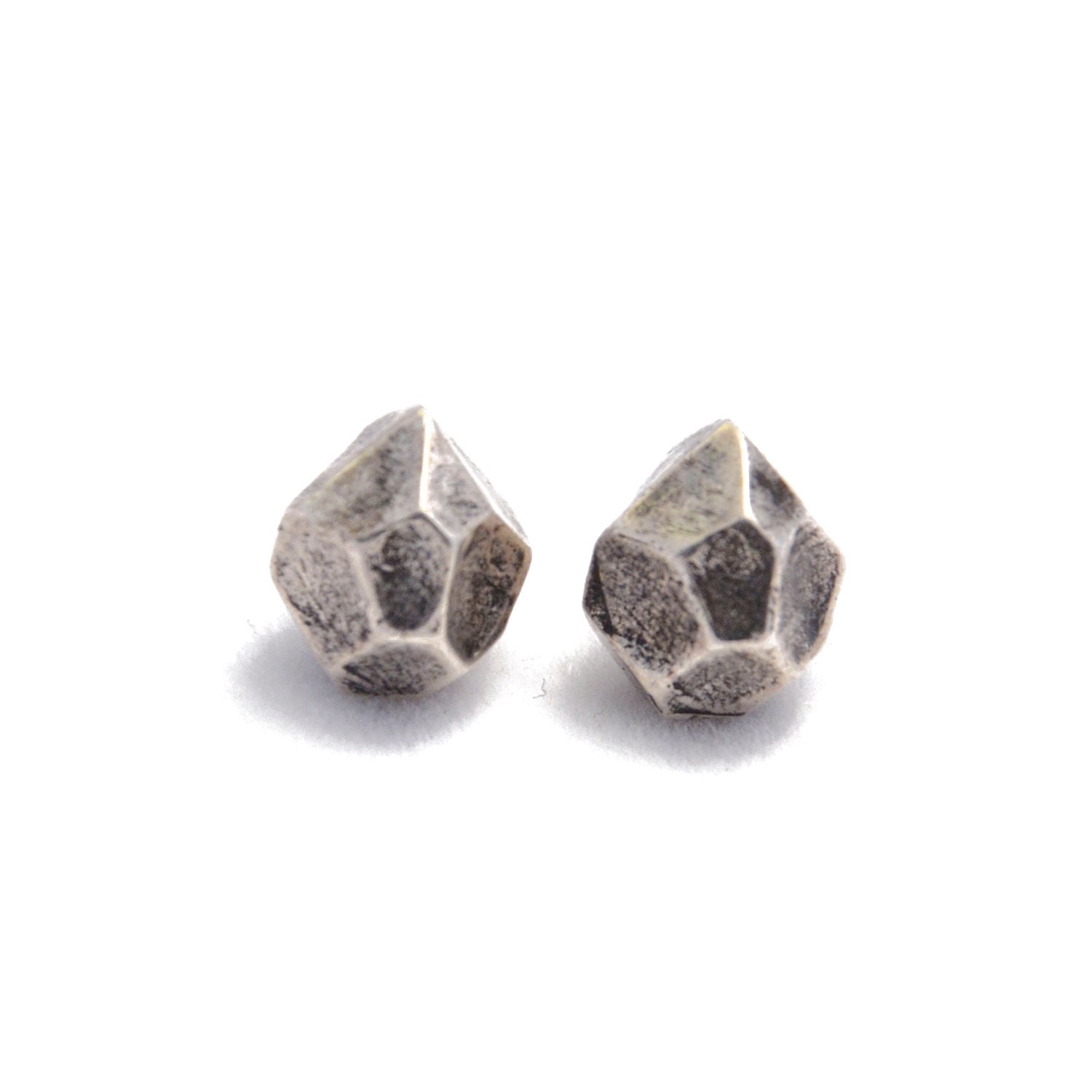 faceted earrings - sterling silver
