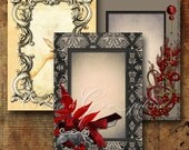 Eclectic Steampunk Frames - Digital Collage Sheet CG-359 for ATC Jewelry Holders, Cards, Photo Frames - Instant Download