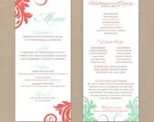 Wedding Menu and Program (Wonderstruck) - Digital Files/DIY (Customizable Elegant Design)