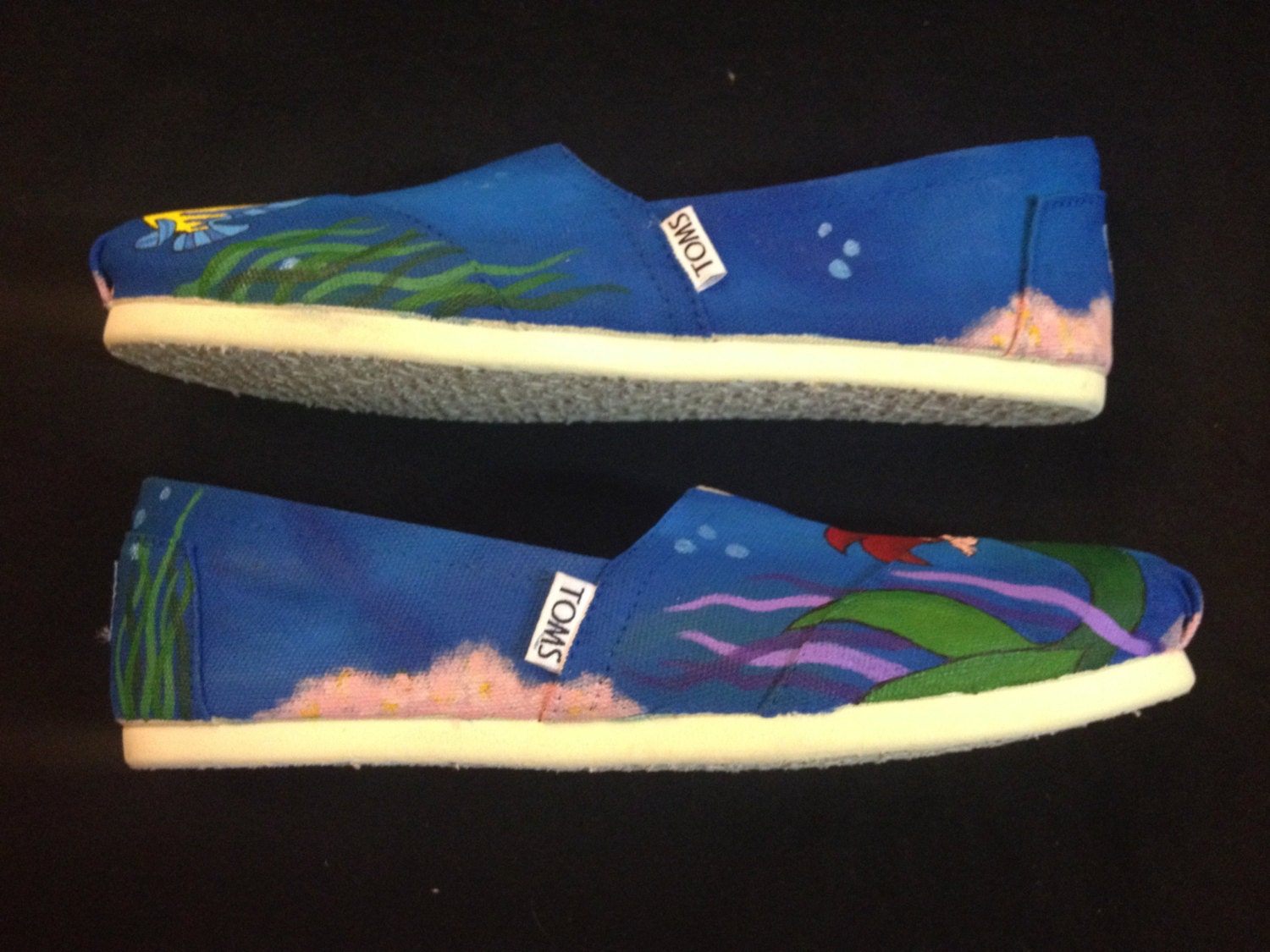 Custom Hand Painted Shoes - Little Mermaid Toms
