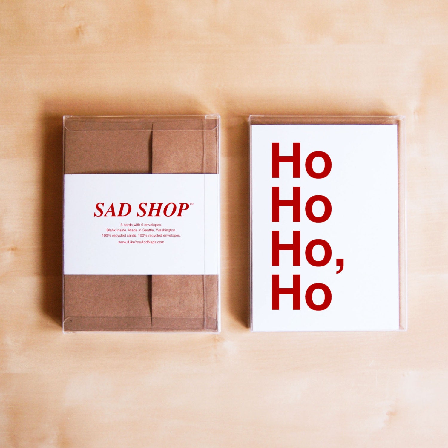 Holiday Card Set - Funny Christmas Card Set - Unique Christmas Cards - Santa Cards - Ho Ho Ho, Ho - Set of 6 Cards