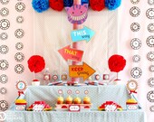Alice in Wonderland Birthday Party Package Personalized FULL Collection Set - PRINTABLE DIY - PS806CA1x