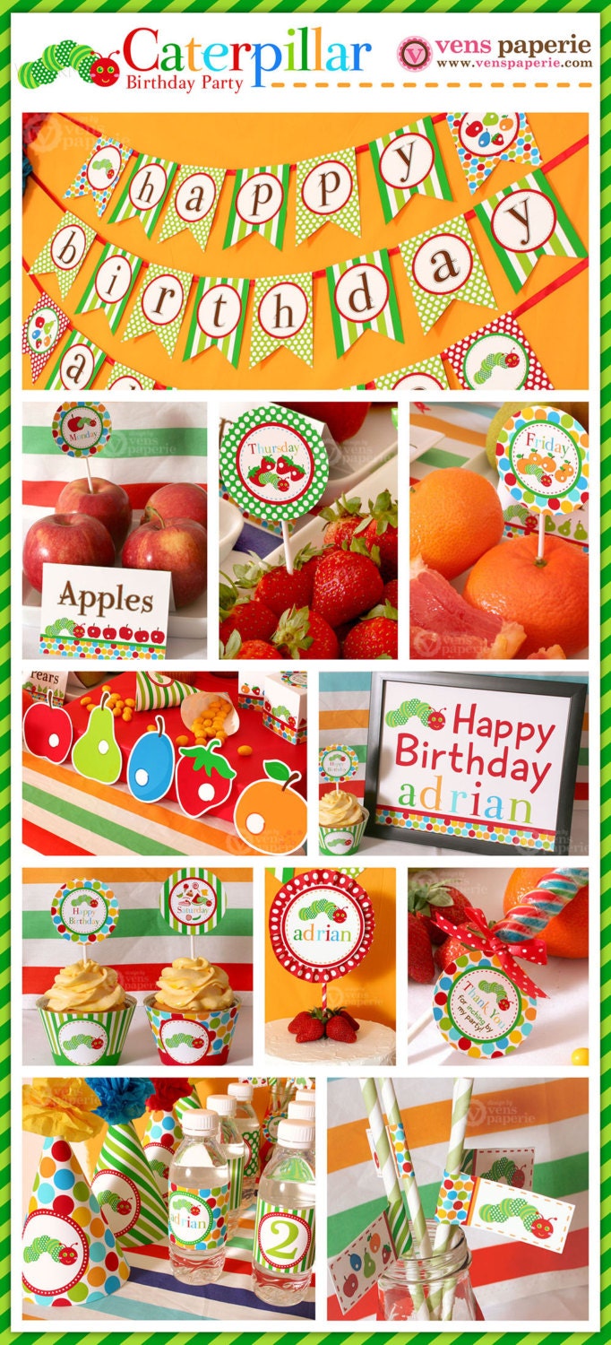DIY PRINTABLE Invitation Card - The Caterpillar - PS820CA1a1