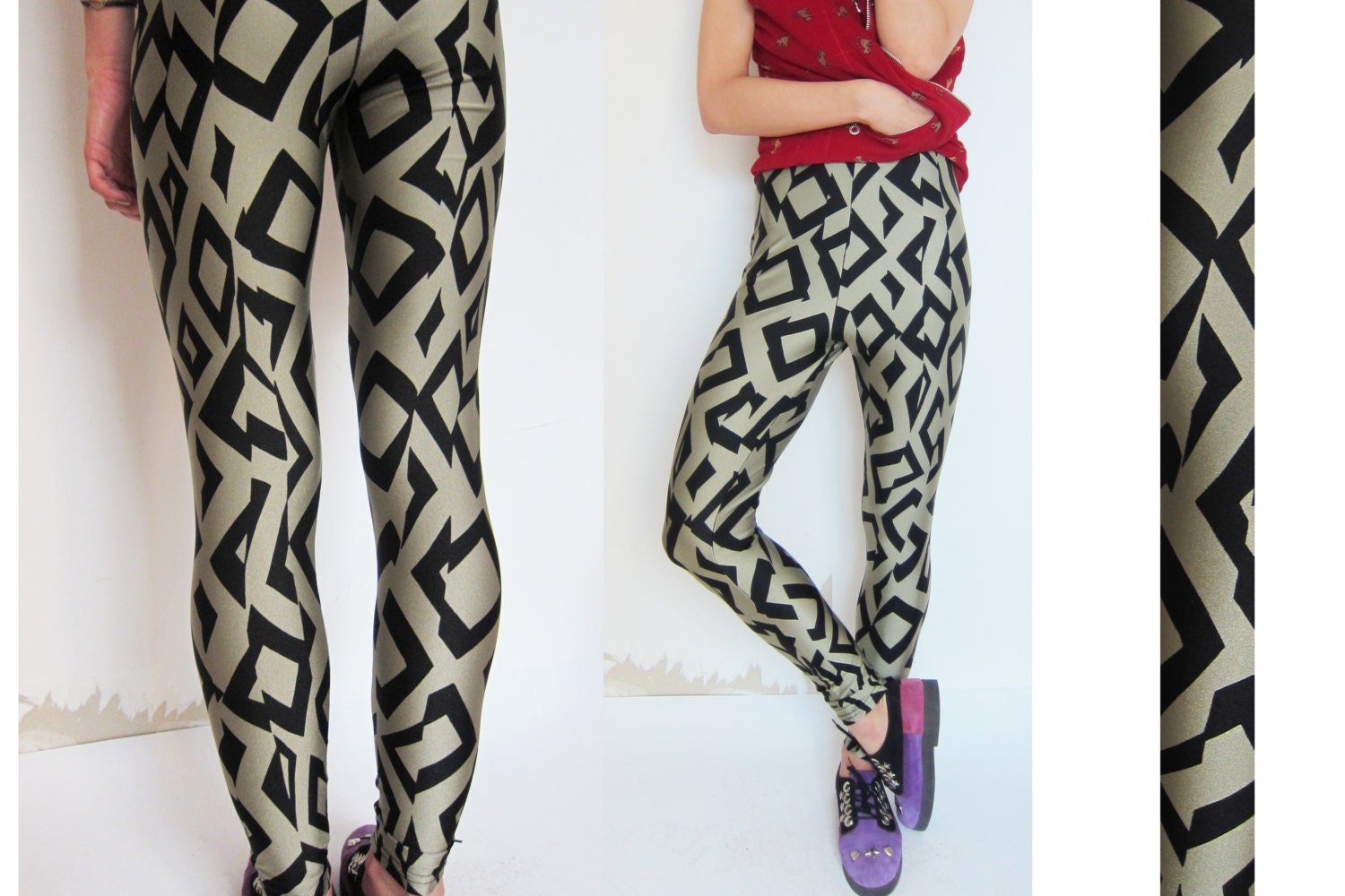 Geometric Print Vintage Leggings/Tights