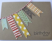 Handmade Birthday Wishes Banner Card, Male Birthday Card - Ready to Ship