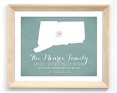11 x 14 Custom Chalkboard Art Print - City and State of Your Choice