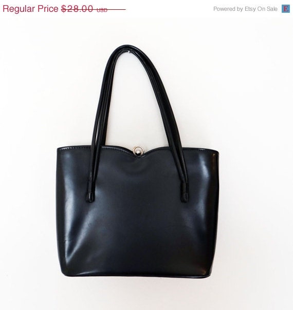 Vintage Handbag Black Vinyl