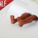 SALE. Bare man feet with dark skin. Unusual art bookmark