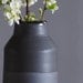 one black vase. matte black stoneware bottle / vase. modern minimal pottery ceramic