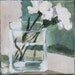 Flowers in Glass vase, Original Oil Painting, floral Still Life, 6x6 inch canvas, wall decor