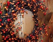 Summer Wreaths for the Door-Fall Wreath-RUSTY BUTTERFLY Berry Door Wreath-Front Door Wreath-Door Decor-Rustic Primitives Country Home Decor