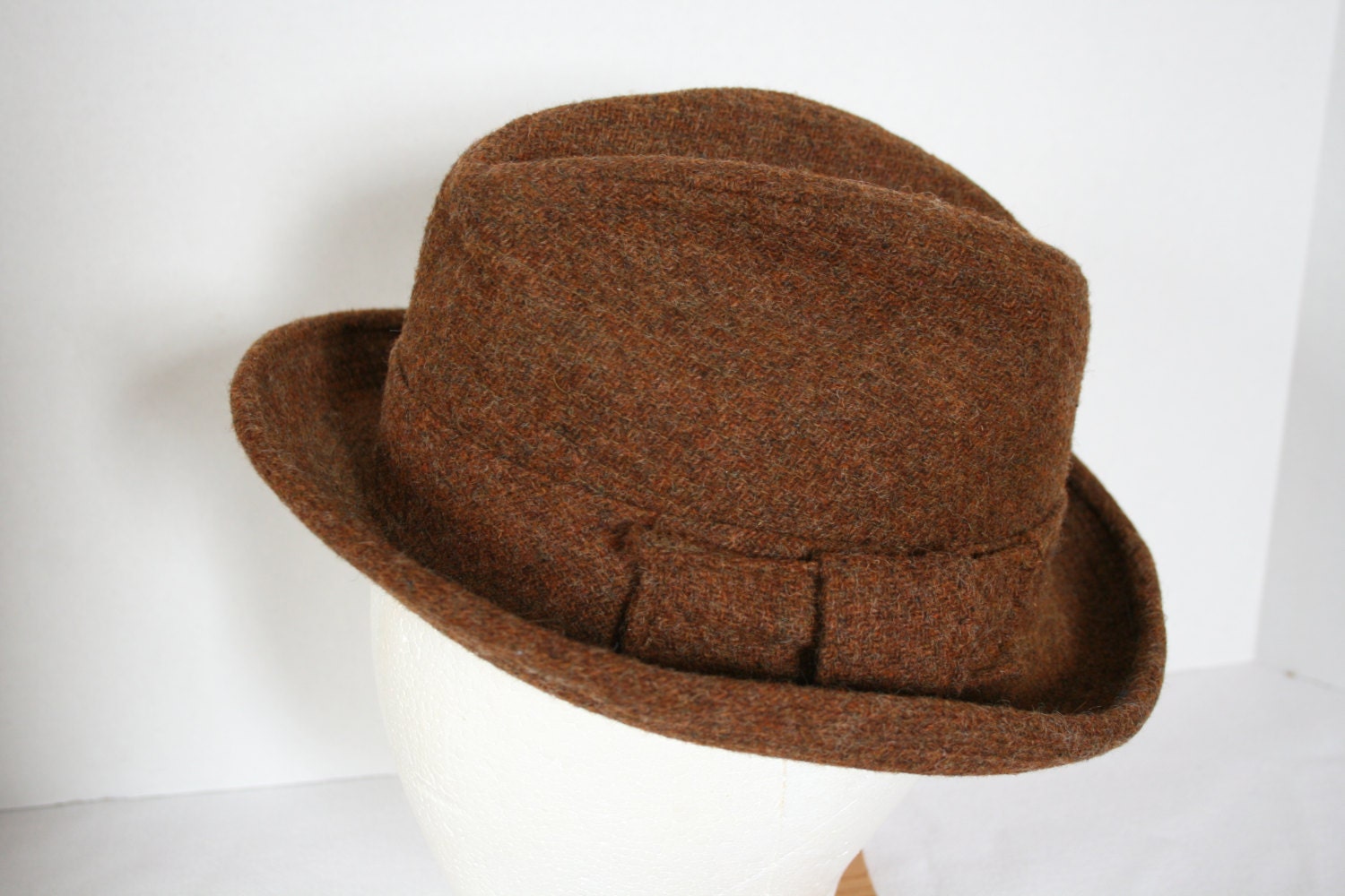 Vintage Mens Tweed Wool Harry Levinson Country Casuals Fedora Hat