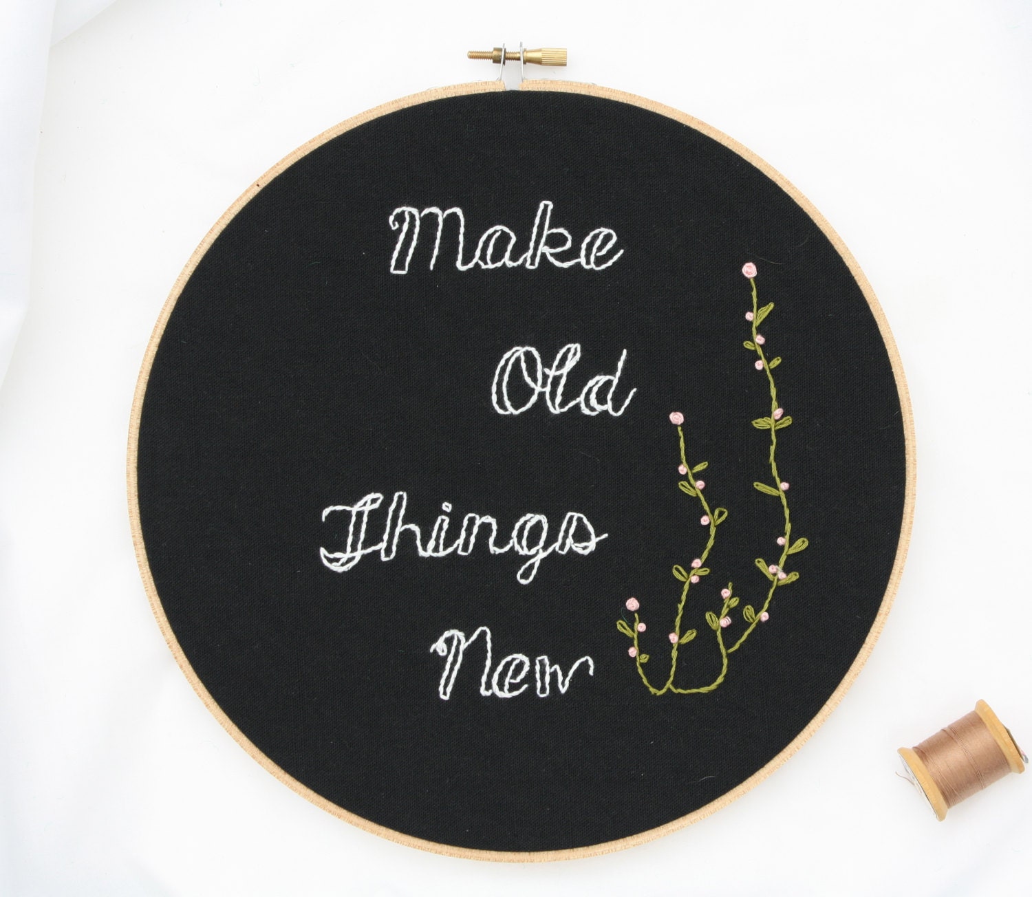 Embroidery Hoop Art - make old things new - 10 inch