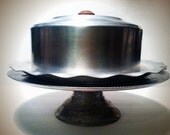 Vintage Silver Lidded Cake Stand With Lazy Susan