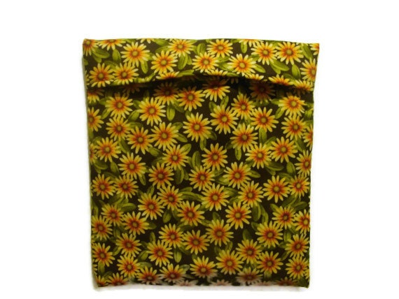 Microwave Potato Bag - Sunflowers/ Yellow and Green/ Housewarming Gift Idea