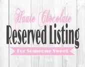 Reserved Listing for Nicole