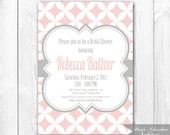 Mod Blush & Gray Bridal Shower Invitation. DIY Prinable Bridal Shower, Baby Shower or Birthday Invite in Gray and Blush Pink. Il_170x135