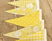 Yellow Daisy - Vintage Bunting Banner -Free Shipping in US and Canada