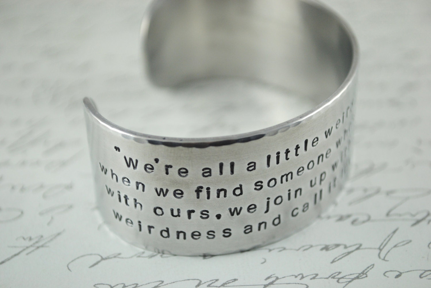 We are a Litte Weird Dr. Seuss Hand Stamped Cuff Bracelet