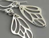 Sterling Silver Butterfly Wing Earrings, everyday Earrings, Dangle Earrings, Nature Jewelry, Drop Earrings, Sterling Silver Jewelry Handmade