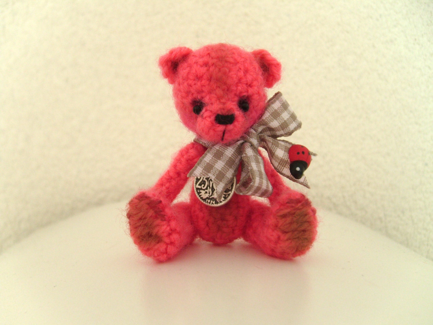 Mini bear - named Gus, artist bear, amigurumi, miniature crochet toy, gift
