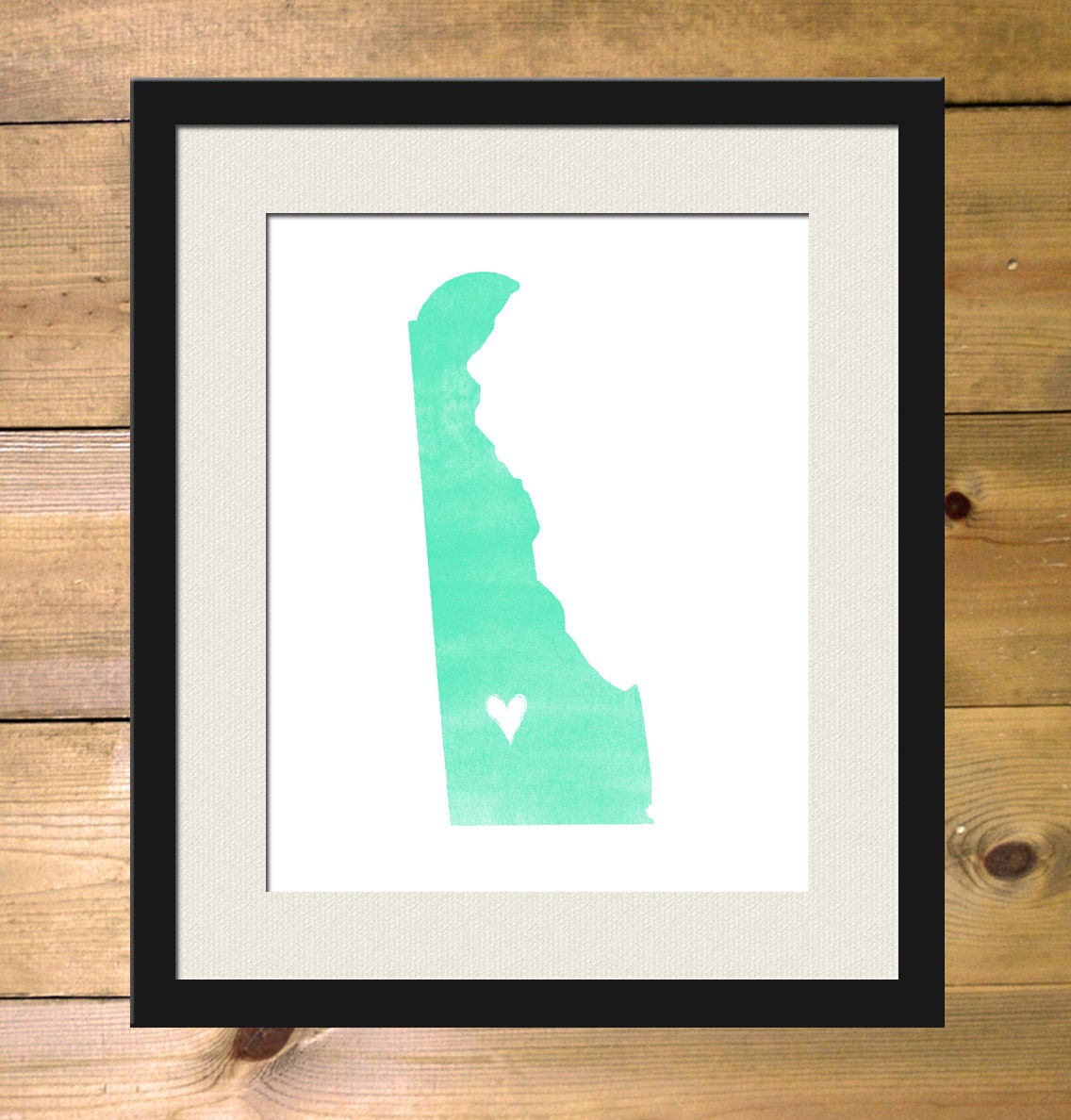 Delaware Watercolor State Map Personalized Art Print
