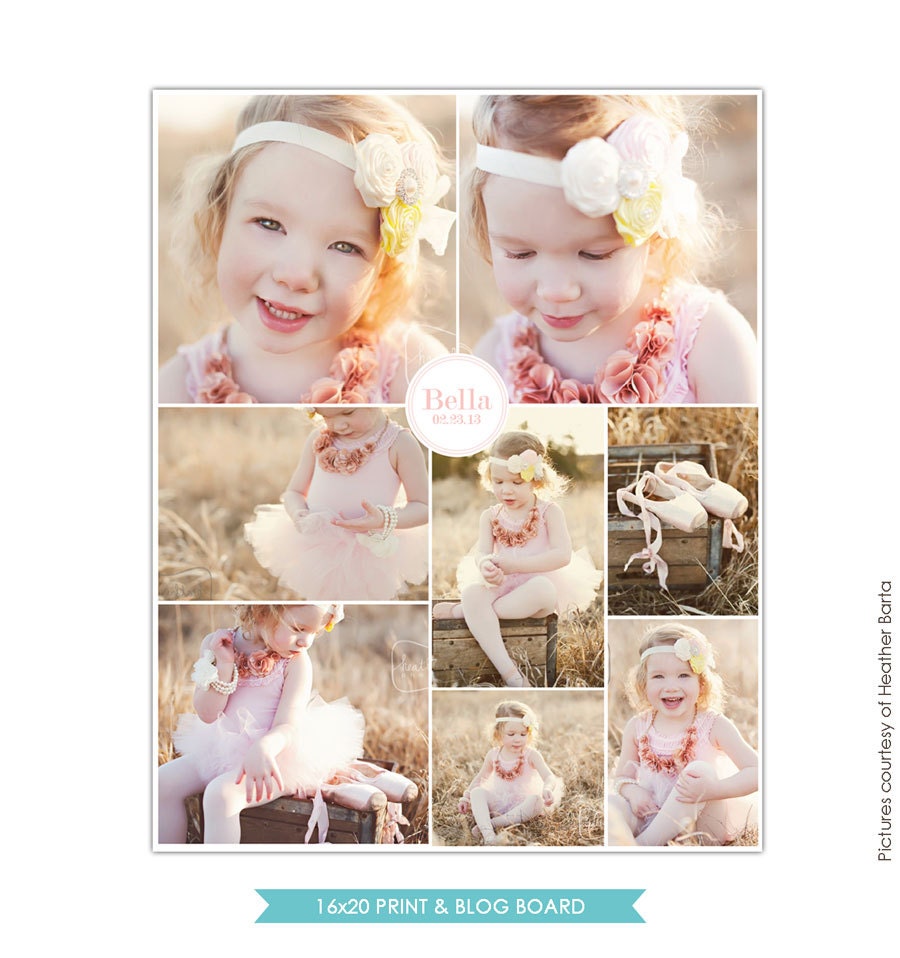 INSTANT DOWNLOAD - 16x20 Collage print & Blog board - Psd file - E693