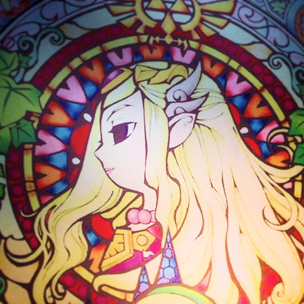 STAINED GLASS Imitation 33x22 inch Zelda Wind Waker  2 window glass art