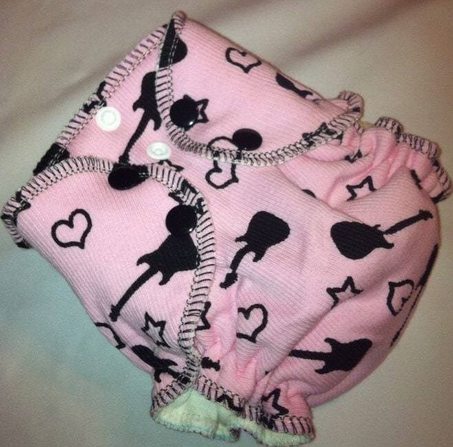 newborn fitted diaper - rock out