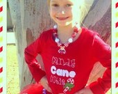 Candy Cane Cutie Embroidered Shirt or Onesie- Baby Girl Onesie- Christmas Onesie- Toddler Christmas Shirt
