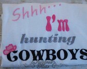 Shh I'm Hunting Cowboys Applique Shirt or Onesie- Custom Boutique Embroidered T-Shirt- Baby Girl Onesie- Toddler Tee- Photo Prop