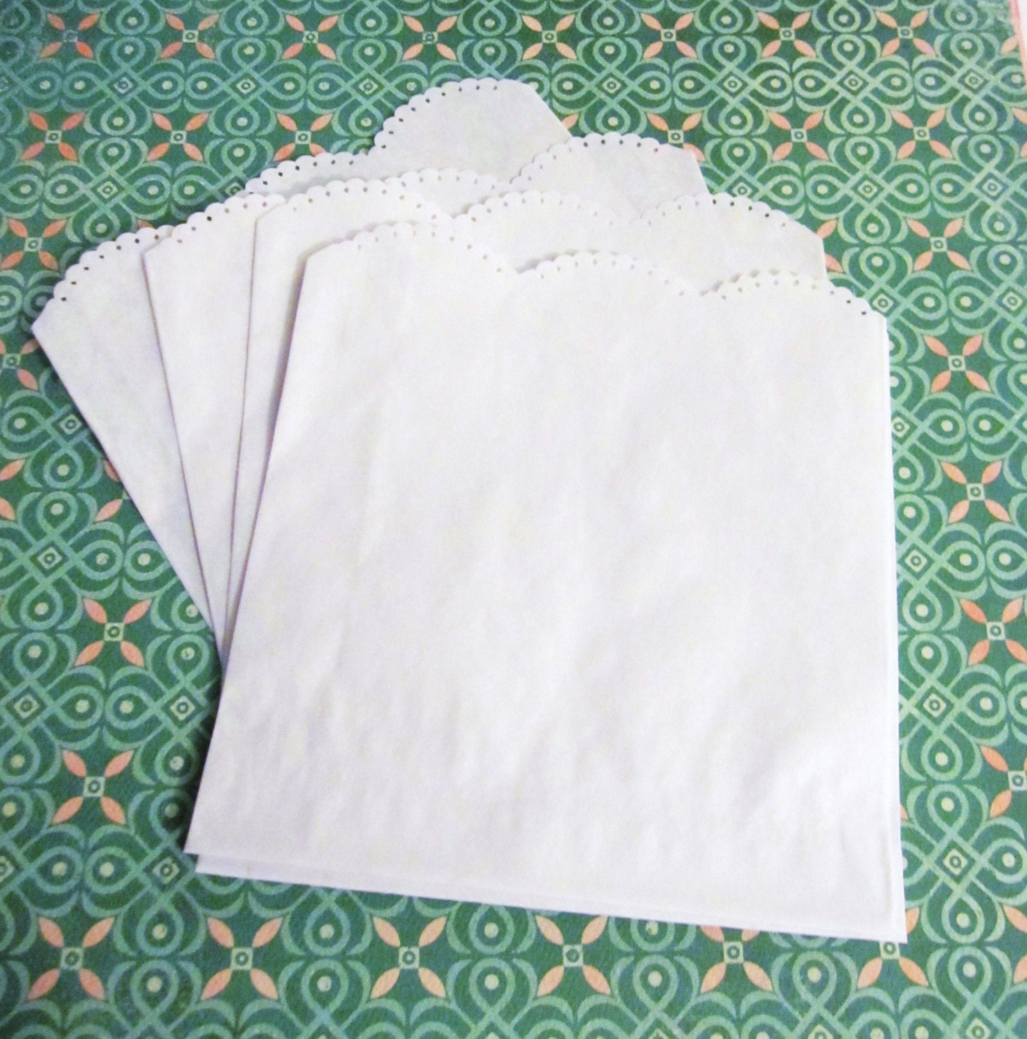 Scalloped Lace Designed hand punched Dry Wax Glassine Bags for wedding or birthday party favors Il_570xn