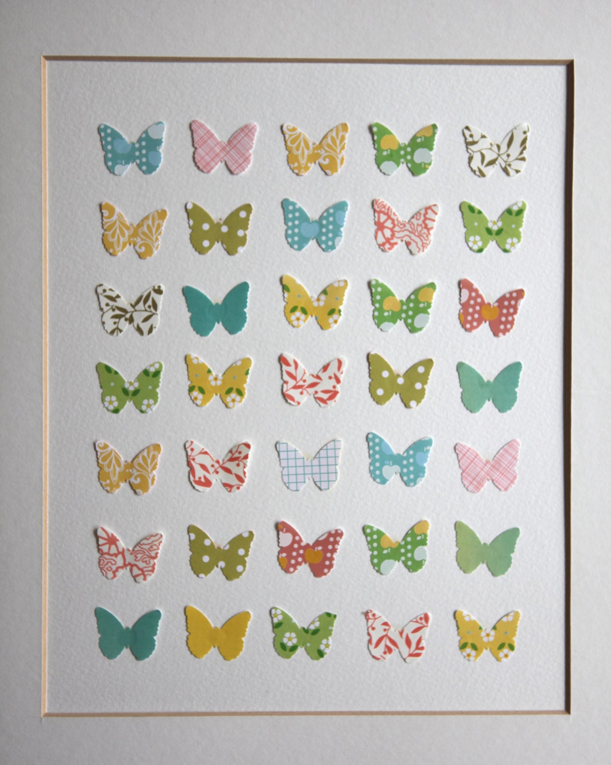 sweet patterned butterfly collage art
