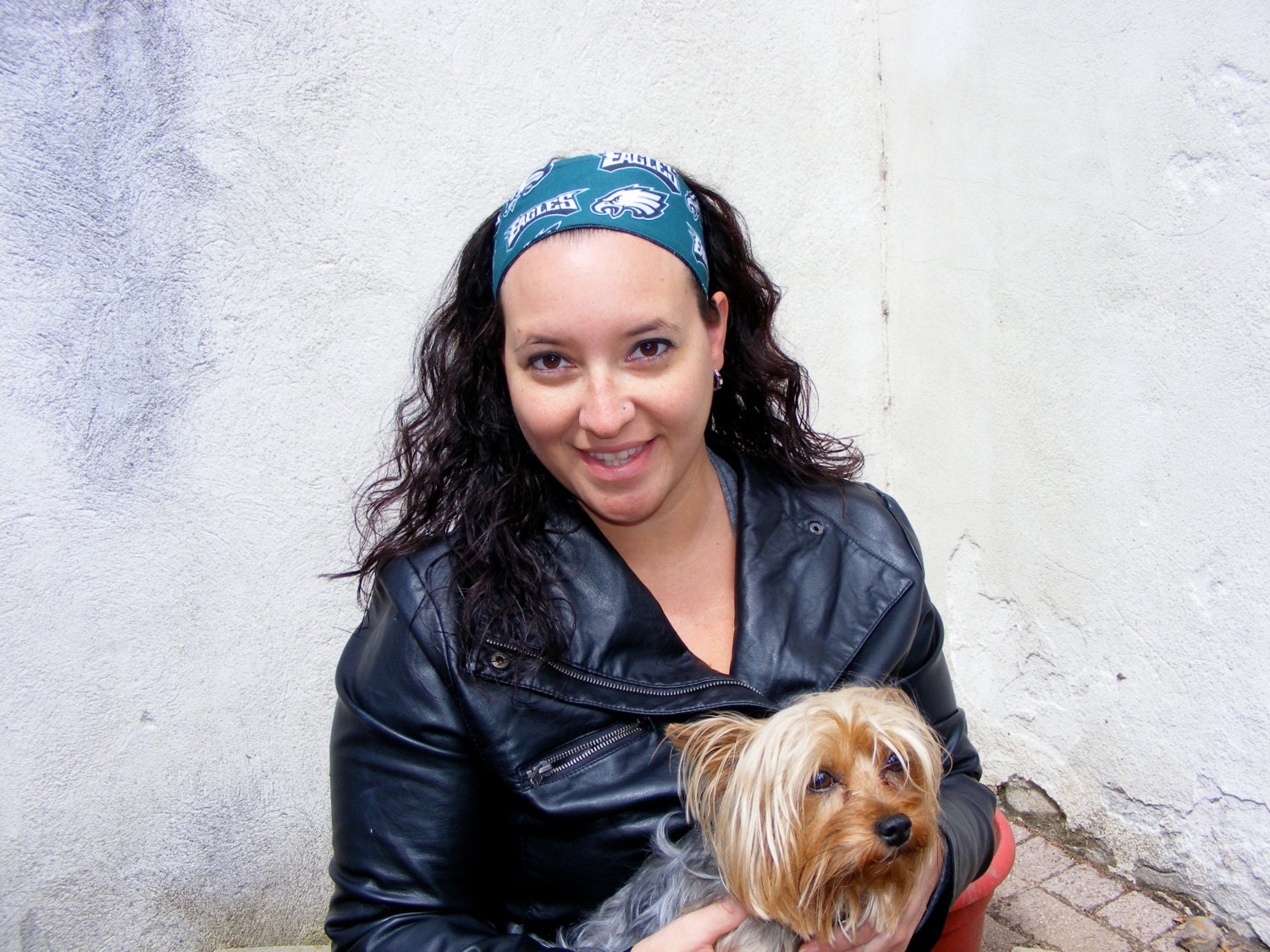 Eagles Headband, Reversible NFL Print with Denim Head Wrap