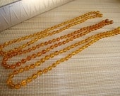 Amber Bead - Golden - Honey Round - Beaded Handmade Teething Necklace Long 43.0 cm or 17.0"