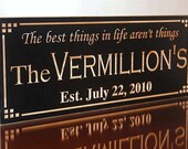 Family Name Sign, Marriage Sign Custom Wedding Gift Custom Wood Sign Carved Sign, 7x18 uu