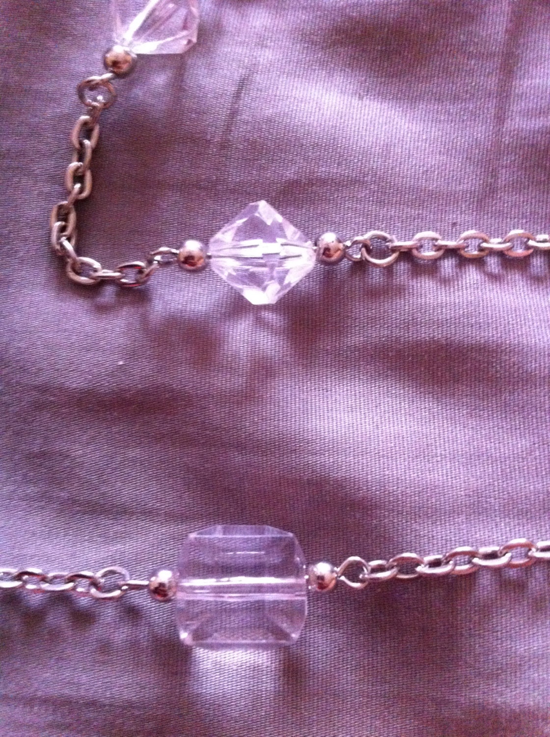 Beaded chain crystal necklace 
