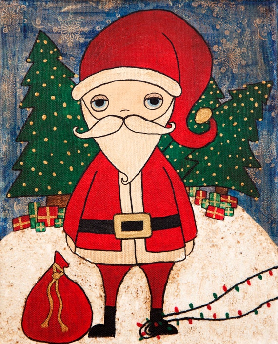 Mixed Media Original Family Strange Painting-"Nickolas"