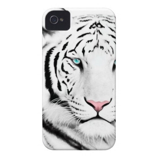 iPhone 4 Cover, team madcap, iPhone 4 Hard Case, iPhone Case, iPhone case decoupage, hard iPhone 4 case - White Tiger