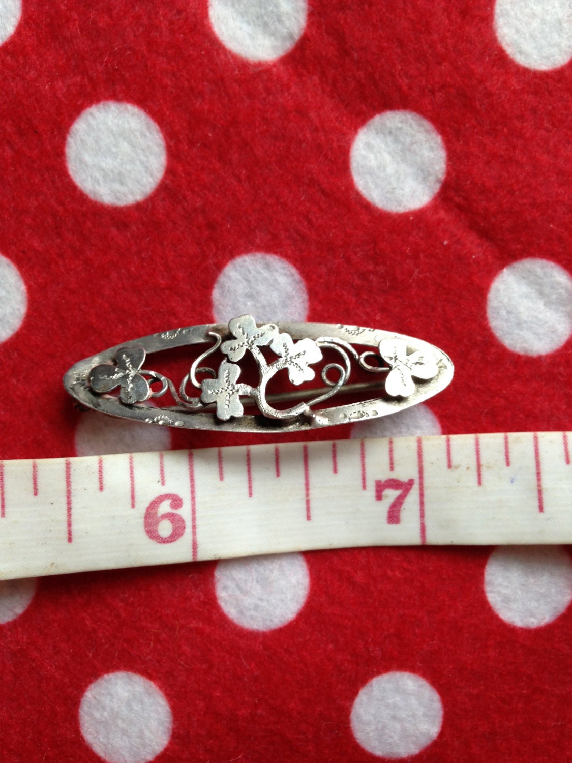 Vintage Silver Sweetheart Bar Brooch Chester 1911