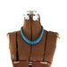 Vintage African Wooden Disk Beaded Necklace, Lapis Royal Blue