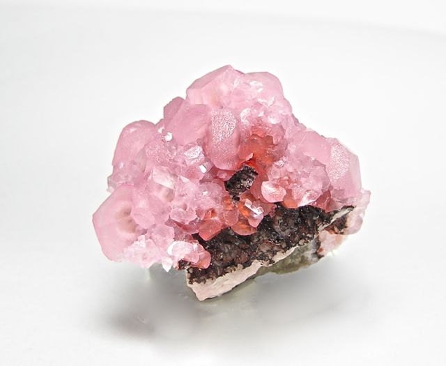 Pink Cobaltian Cobalto Calcite Pink Crystal Cluster Mineral Specimen Two Toned cluster