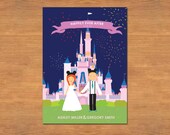 Custom Illustrated Disney Wedding Invitation